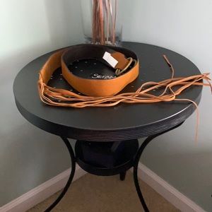 Fringe boho style belt. Camel color size M.